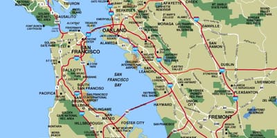 Carte de la grande agglomération de San Francisco