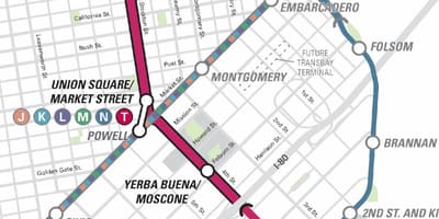 Carte de market street à San Francisco