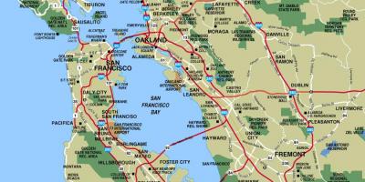 Carte des villes autour de San Francisco