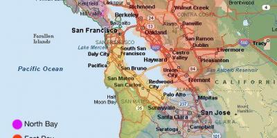 San Francisco la carte de la zone et ses environs