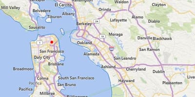 Carte des villes de californie, près de San Francisco