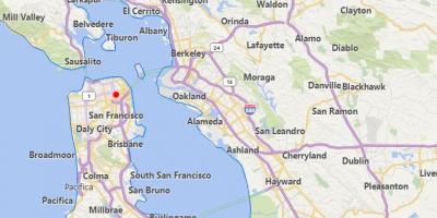 Carte des villes de californie, près de San Francisco