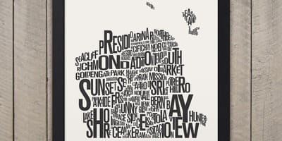 San Francisco typographie carte