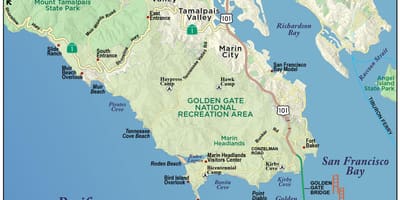 Carte de la forêt de séquoias de San Francisco