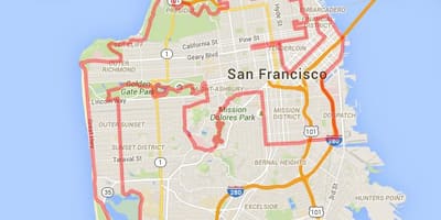 Le Golden gate park de sentiers de vélo de la carte