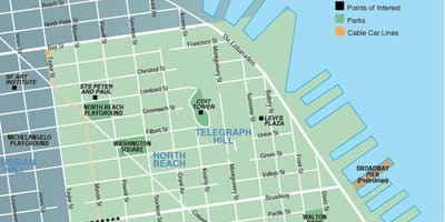 La carte de north beach à San Francisco