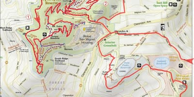 Carte de la région de la baie de sentiers de vélo de