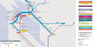 La région de la baie de transport public carte