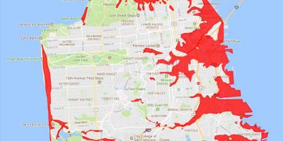 San Francisco les zones à éviter, carte