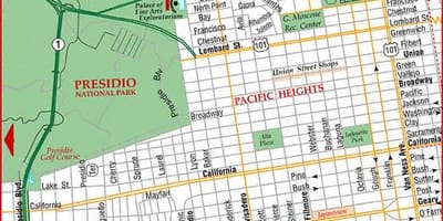 Carte de pacific heights à San Francisco