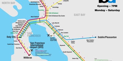 Bart système de San Francisco carte