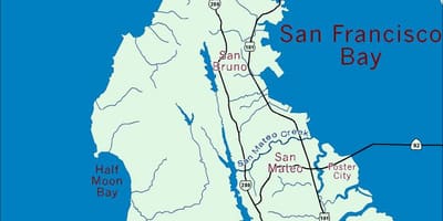 Carte de la région de la baie de la péninsule
