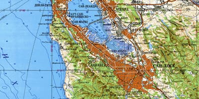 San Francisco bay area carte topographique