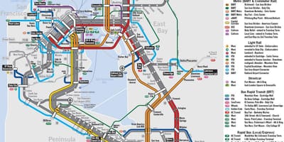 Carte de la région de la baie de train