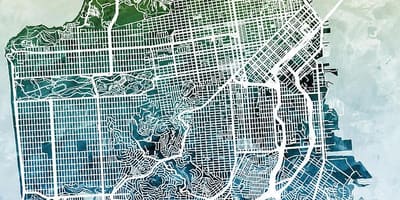 Carte de la ville de San Francisco d'art