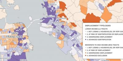 Carte de San Francisco, la gentrification