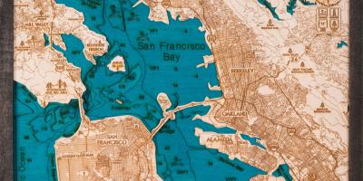 Carte de San Francisco en bois