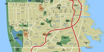 San Francisco lieux à visiter, carte