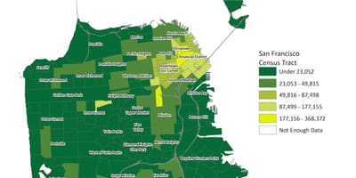 Carte de la densité de la population de San Francisco