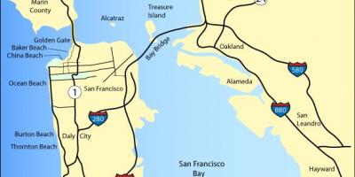 Carte de San Francisco plages