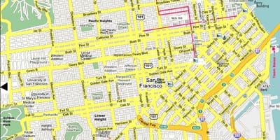 San Francisco lieux d'intérêt de la carte