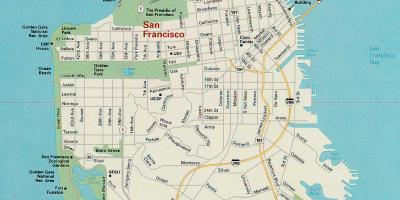 Carte des principales attractions de San Francisco