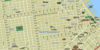 Carte des attractions touristiques de San Francisco