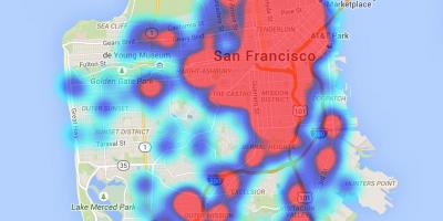 La carte de chaleur de San Francisco
