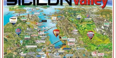 Carte de la zone de la Silicon valley