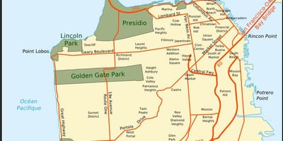 Carte de la grande région de la baie de